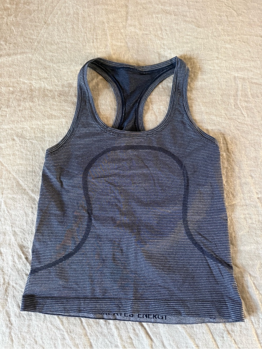 Lululemon Swiftly Tank Spandex Stripe True Navy/White